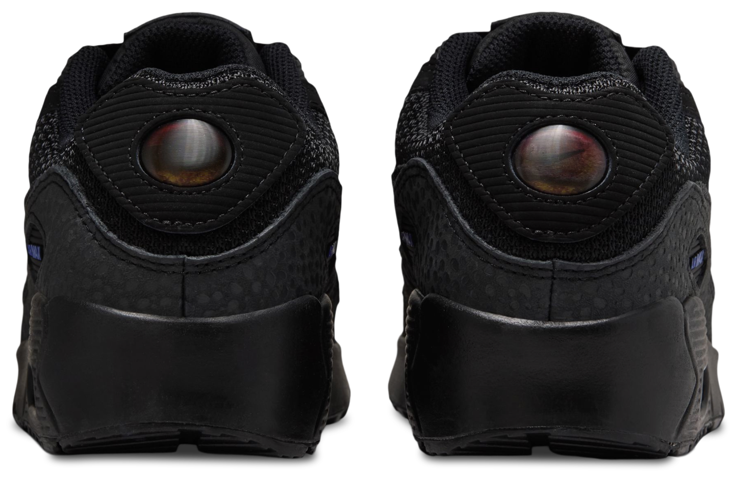 Nike Air Max 90 FL1 童款 - Black/Dk Smoke Gray/Old Royal - Image 3