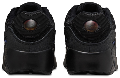 Nike Air Max 90 FL1 童款 - Black/Dk Smoke Gray/Old Royal - Image 3