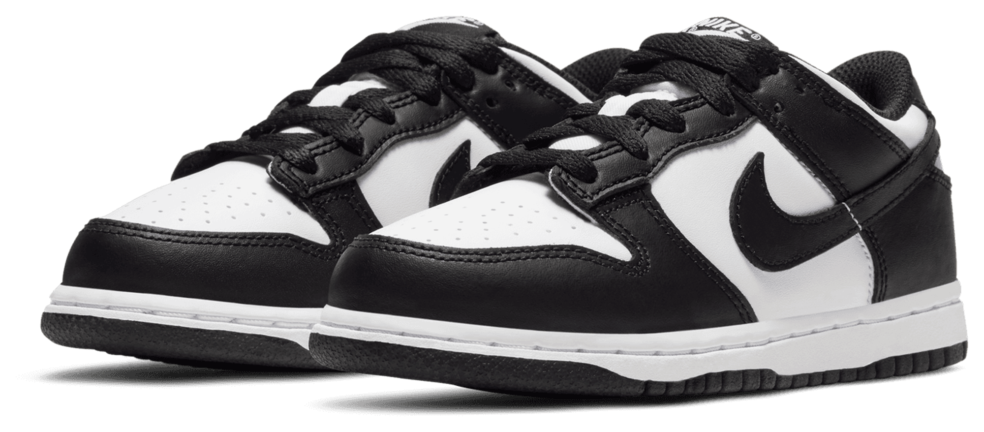 Nike Dunk Low 童款 - Black/White/White - Image 6
