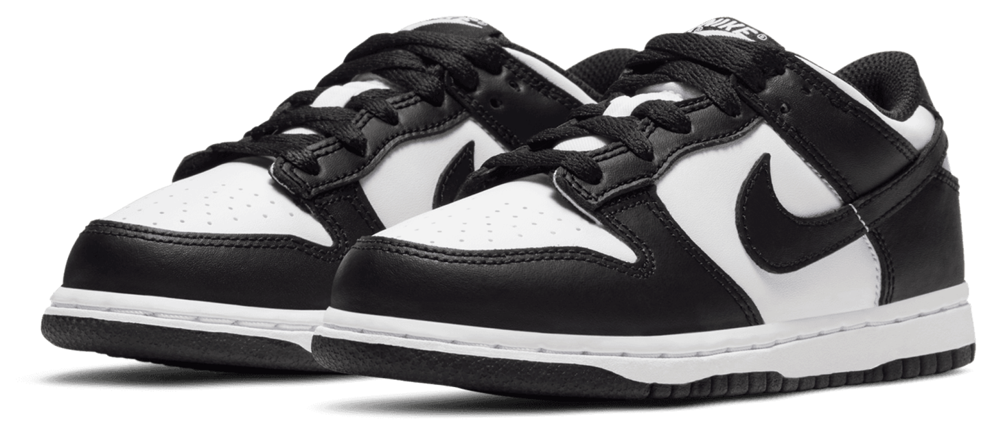 Nike Dunk Low 童款 - Black/White/White - Image 6