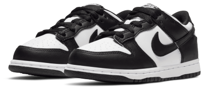 Nike Dunk Low 童款 - Black/White/White - Image 6