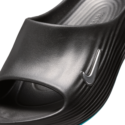 Nike Reactx Rejuven8 Slides - Black/Gamma Blue/Metallic Silver - Image 6