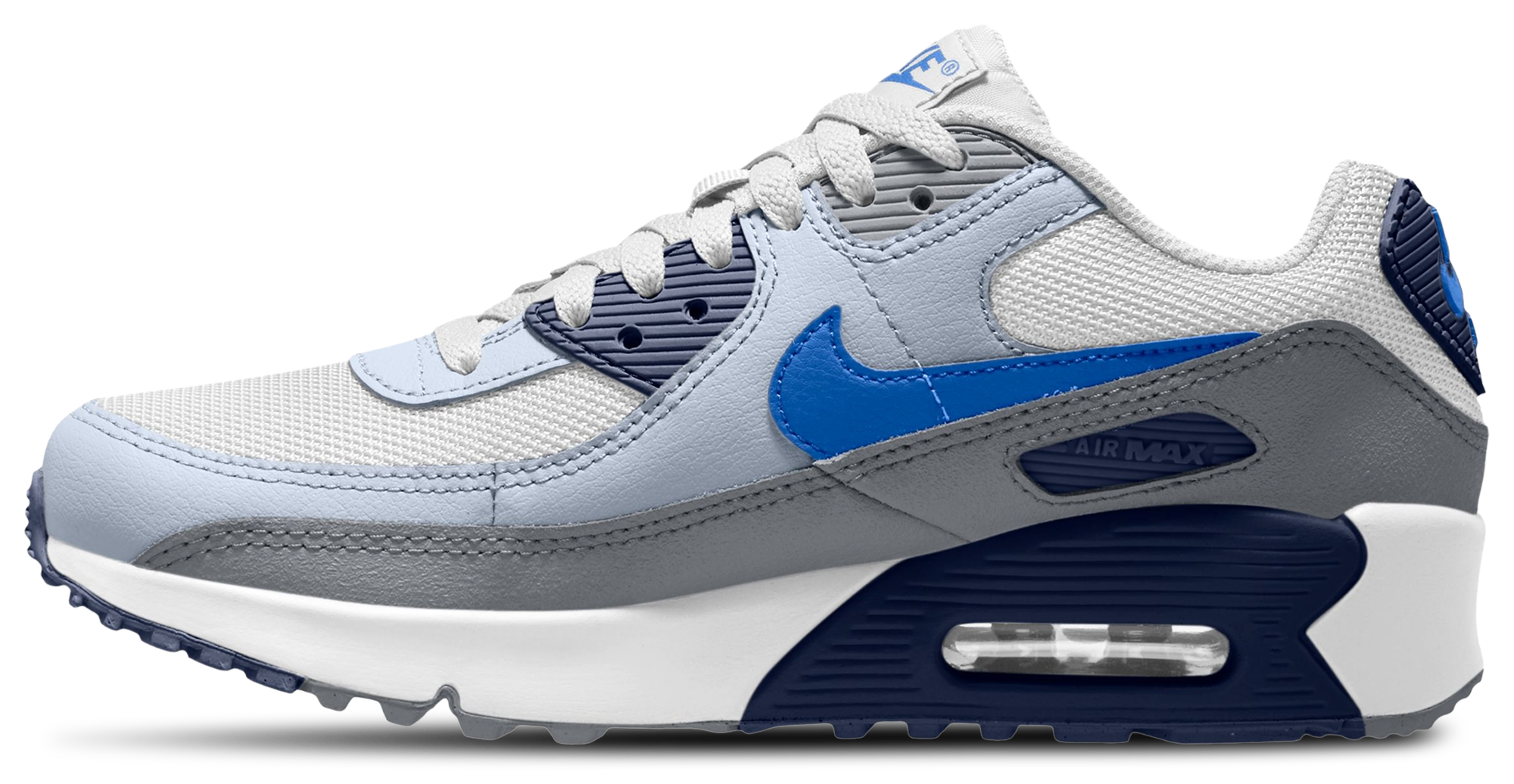 Nike Air Max 90 Mesh 童款 - White/Midnight Navy/Blue Crystal - Image 2