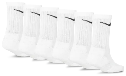 Nike 6 Pack Dri-FIT Performance Basic Crew Socks 童款 - White/Black - Image 2