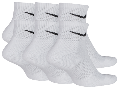 Nike 6 Pack Dri-FIT Plus Quarter Socks - Black/White - Image 3