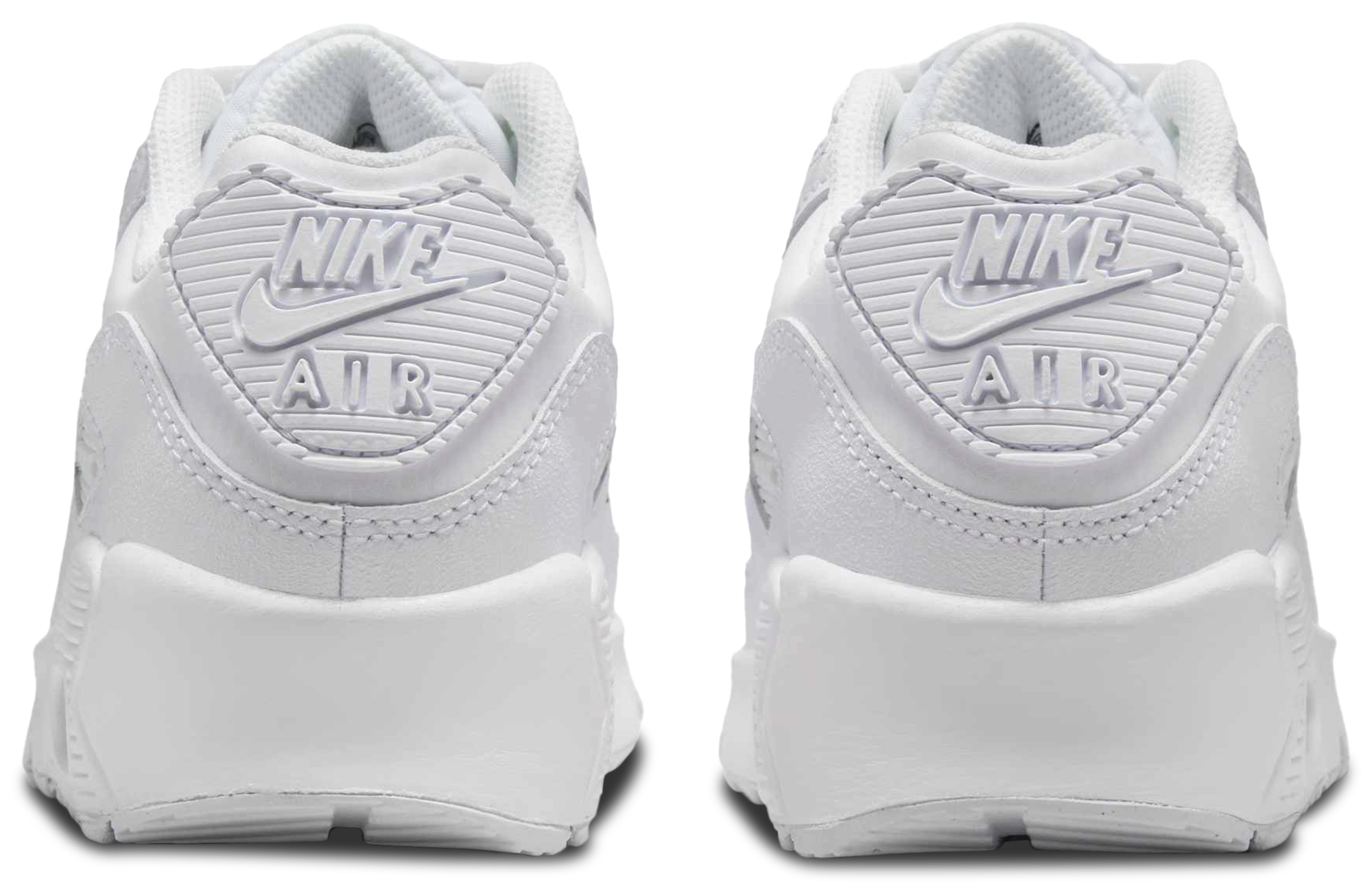 Nike Air Max 90 童款 - White/White/Metallic Silver - Image 3