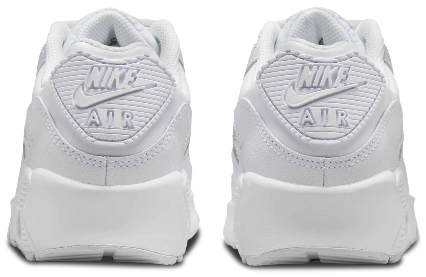 Nike Air Max 90 童款 - White/White/Metallic Silver - Image 3