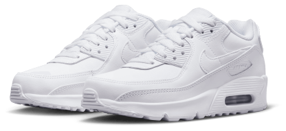 Nike Air Max 90 童款 - White/White/Metallic Silver - Image 6