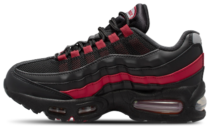 Nike Air Max 95 BB Leather 童款 - Black/Crimson/Wolf Grey - Image 2
