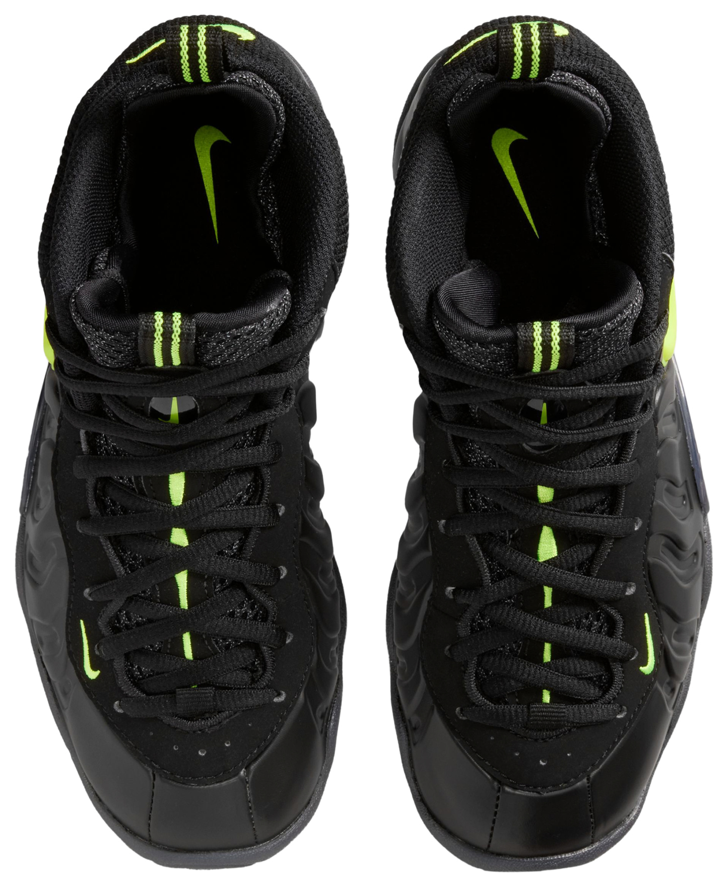 Nike Little Posite Pro 童款 - Black/Voltage Yellow - Image 4