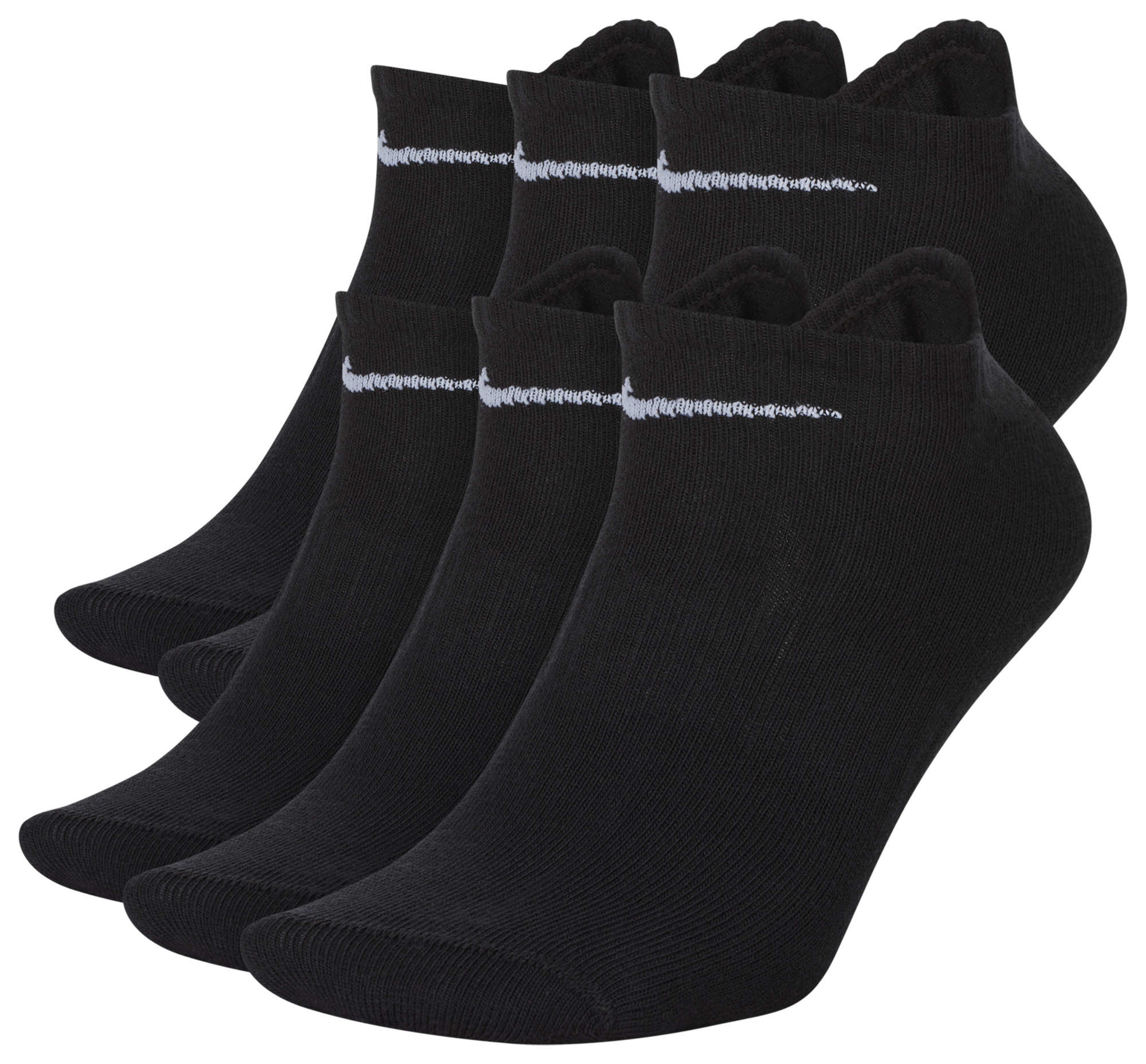 Nike Everyday Lightweight No Show Socks 6PK - Black/White - Image 1