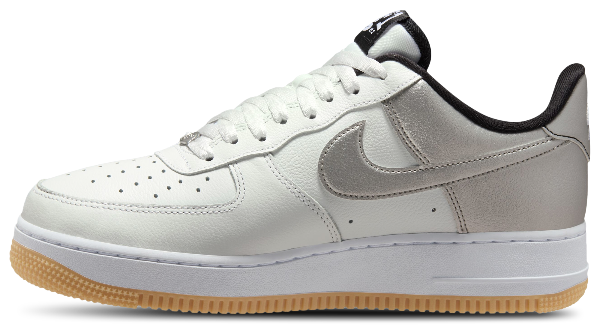 Nike Air Force 1 '07 LV8 - Summit White/Black/Metallic Silver - Image 2