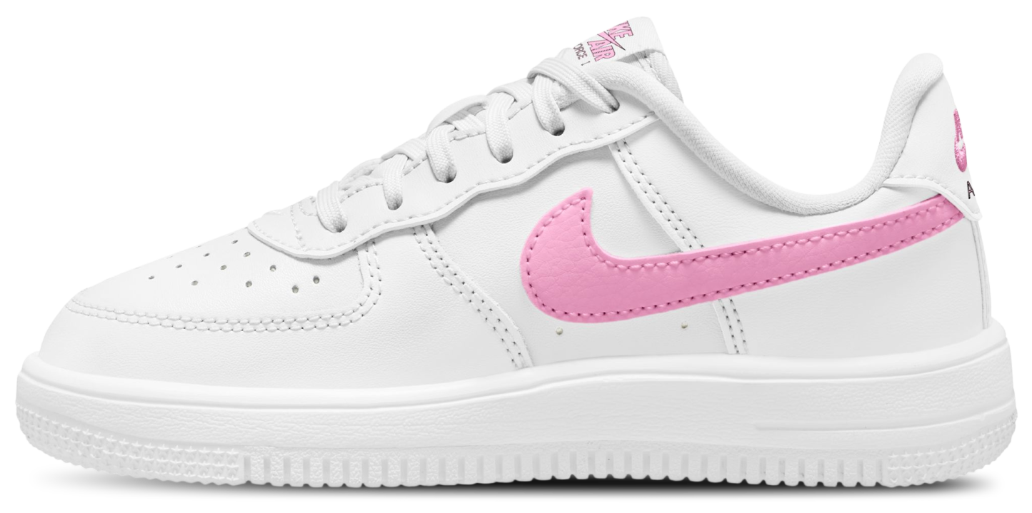 Nike Air Force 1 Low Lace 童款 - White/Pink - Image 2