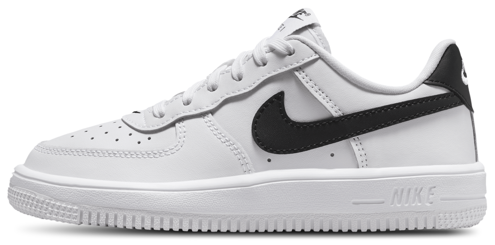 Nike Air Force 1 Low Lace 童款 - White/Black - Image 2
