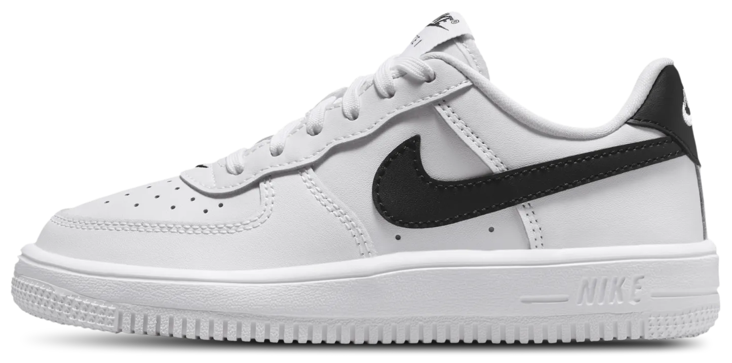 Nike Air Force 1 Low Lace 童款 - White/Black - Image 2