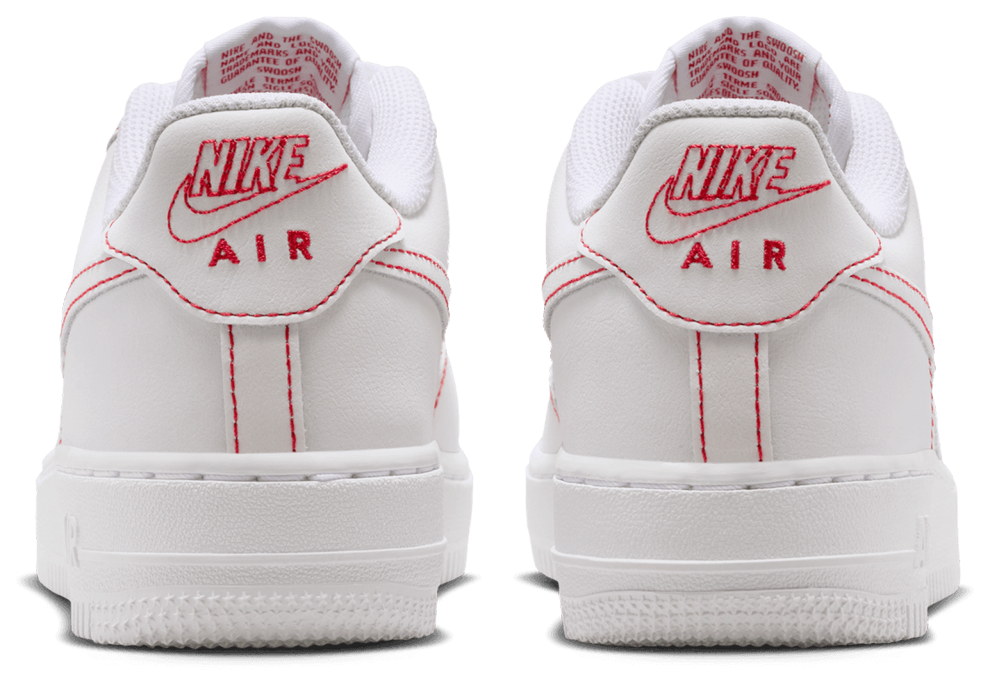 Nike Air Force 1 LV8 1 童款 - White/University Red - Image 3