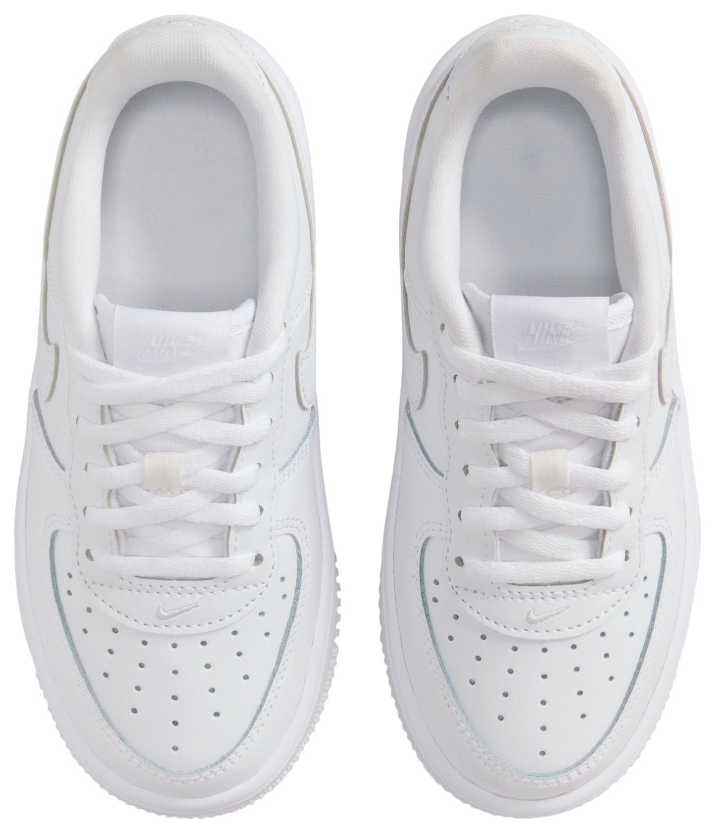 Nike Air Force 1 Low Lace 童款 - White/White - Image 4