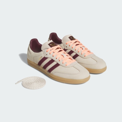 adidas SAMBA OG SHOES - Wonder White / Maroon / Frozen Turbo - View 2