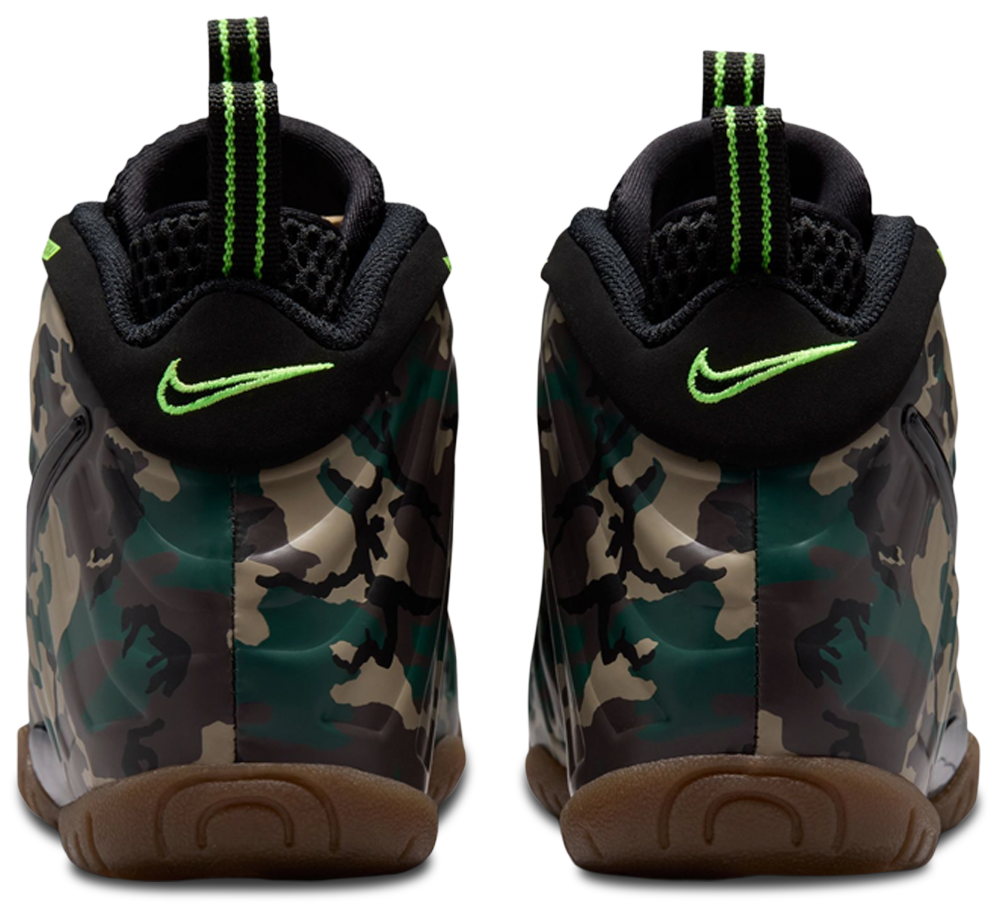Nike Little Posite Pro 童款 - Black/Green - Image 3