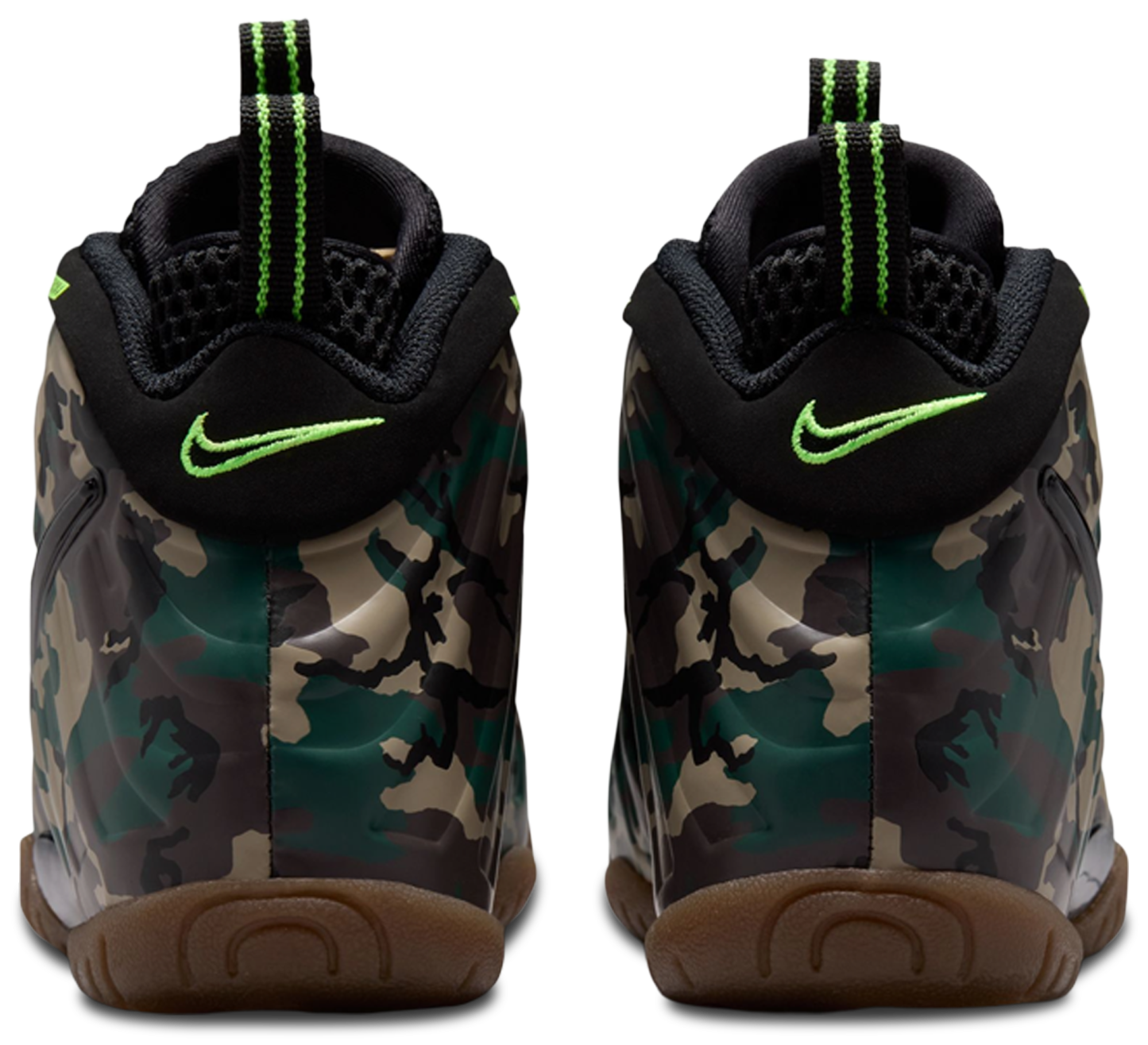 Nike Little Posite Pro 童款 - Black/Green - Image 3