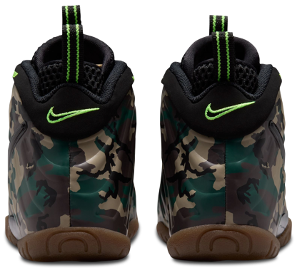 Nike Little Posite Pro 童款 - Black/Green - Image 3