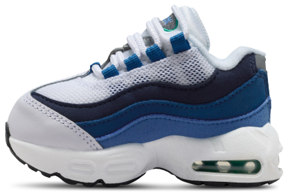 Nike Air Max 95 PRM Emerald 童款 - White/Emerald Green/Lake Blue - Image 2