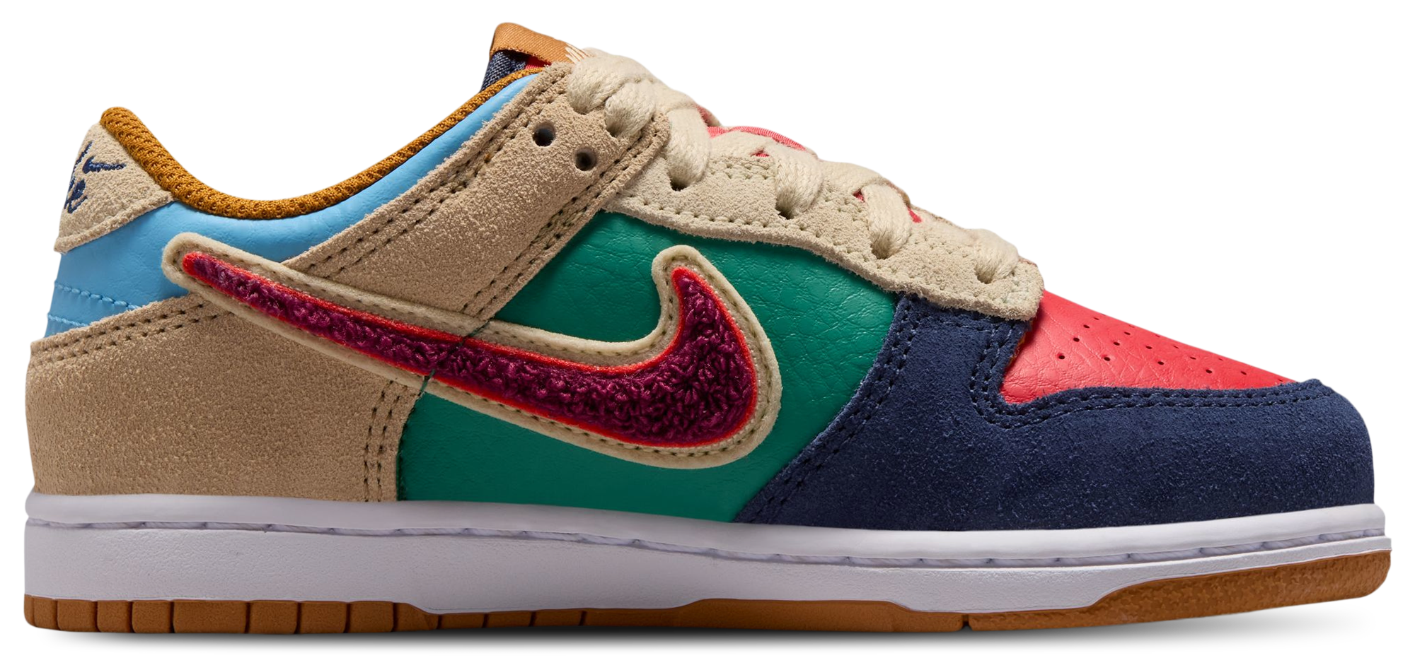 Nike Dunk Low 童款 - Blue/Red - Image 3