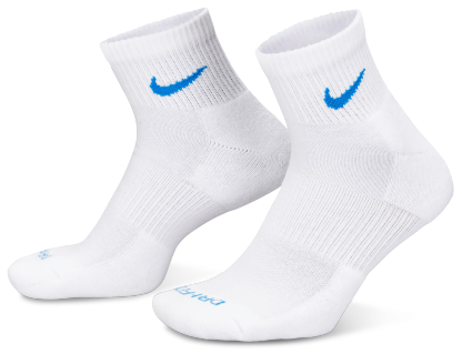 Nike 3 Pack Dri-FIT Plus Quarter Socks - Volt/White - Image 1