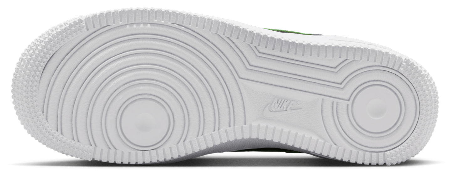 Nike Air Force 1 Low 童款 - Black/Lime Blast/Smoke Grey - Image 5