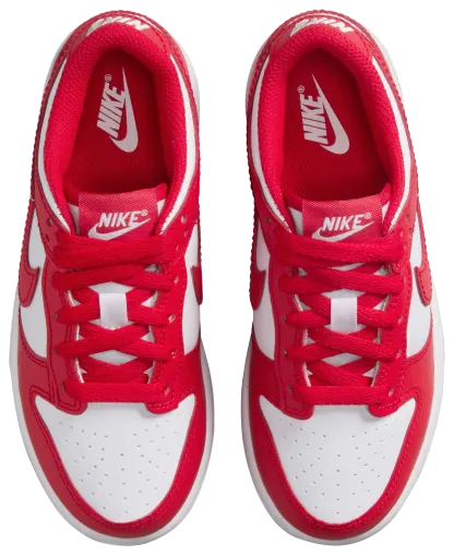 Nike Dunk Low 童款 - White/University Red - Image 4