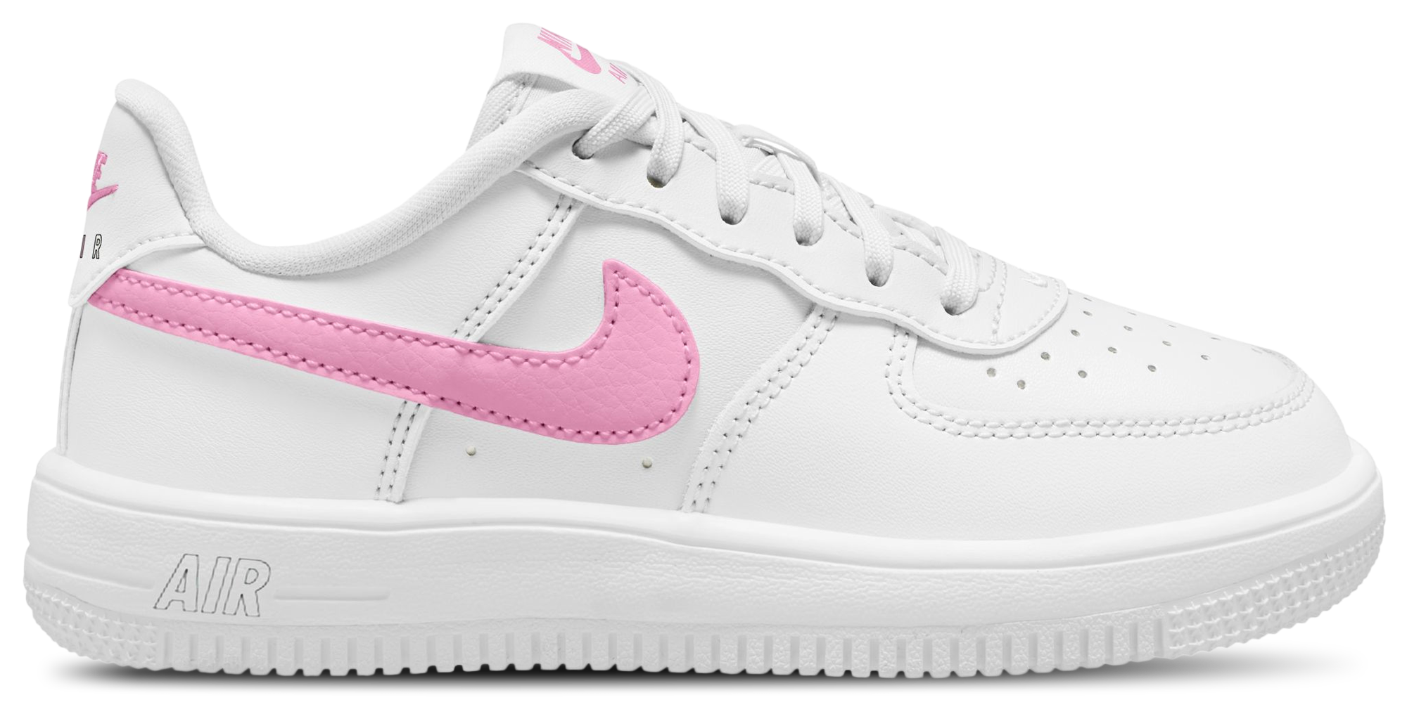 Nike Air Force 1 Low Lace 童款 - White/Pink - Image 1