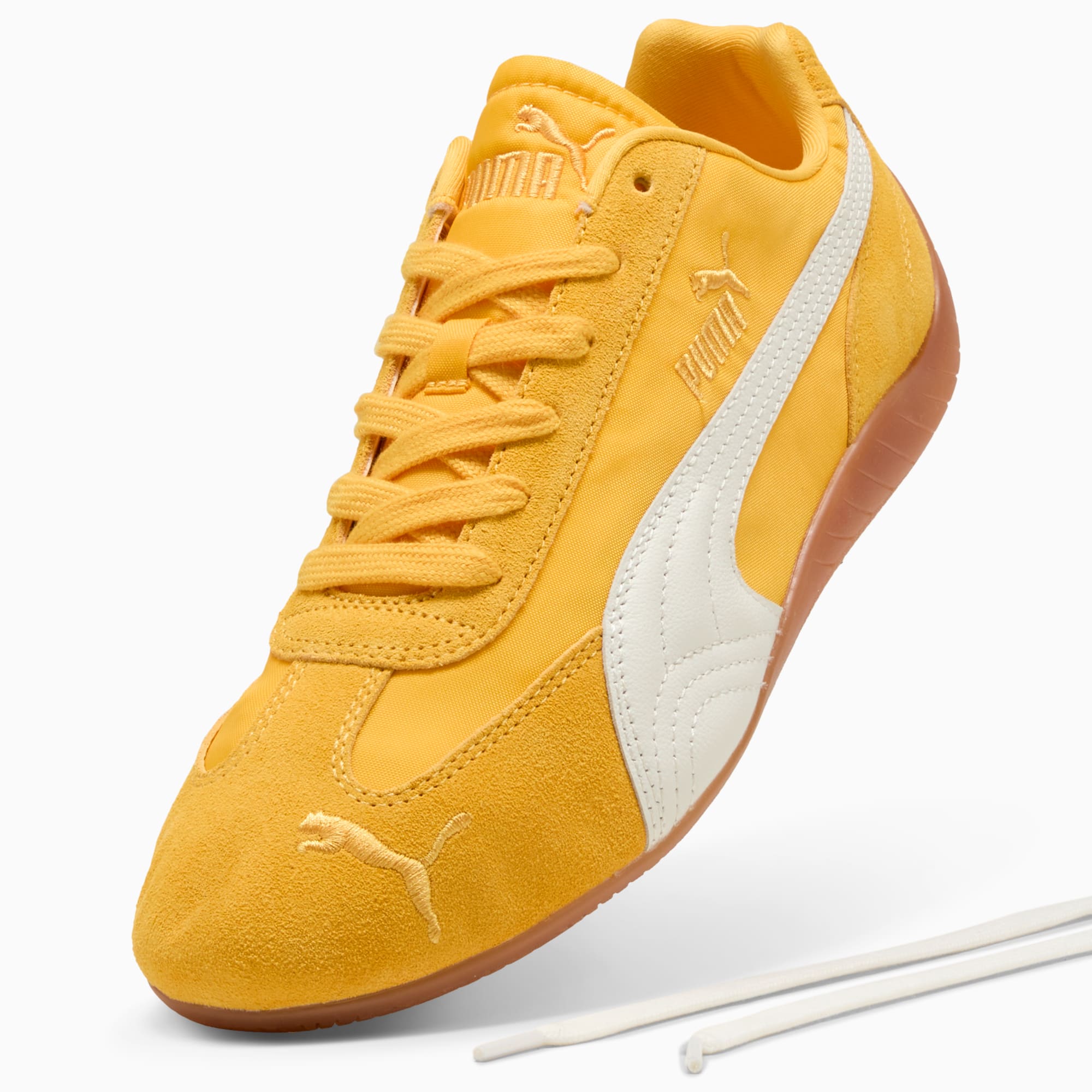 Speedcat Nylon Men's Sneakers - Yellow Sizzle-PUMA White - 8