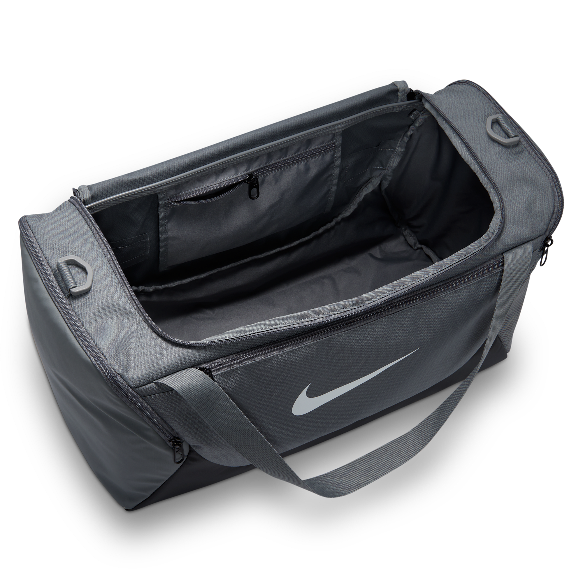 Nike Brasilia Small Duffel - Smoke Grey/Black/White - Image 4