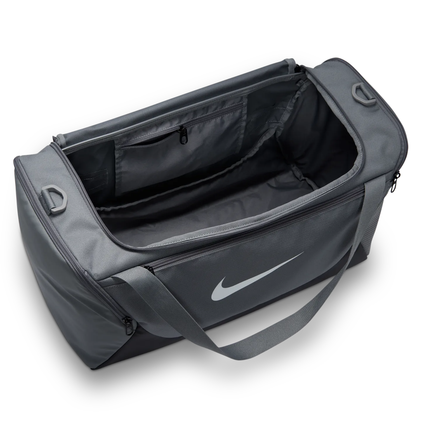 Nike Brasilia Small Duffel - Smoke Grey/Black/White - Image 4
