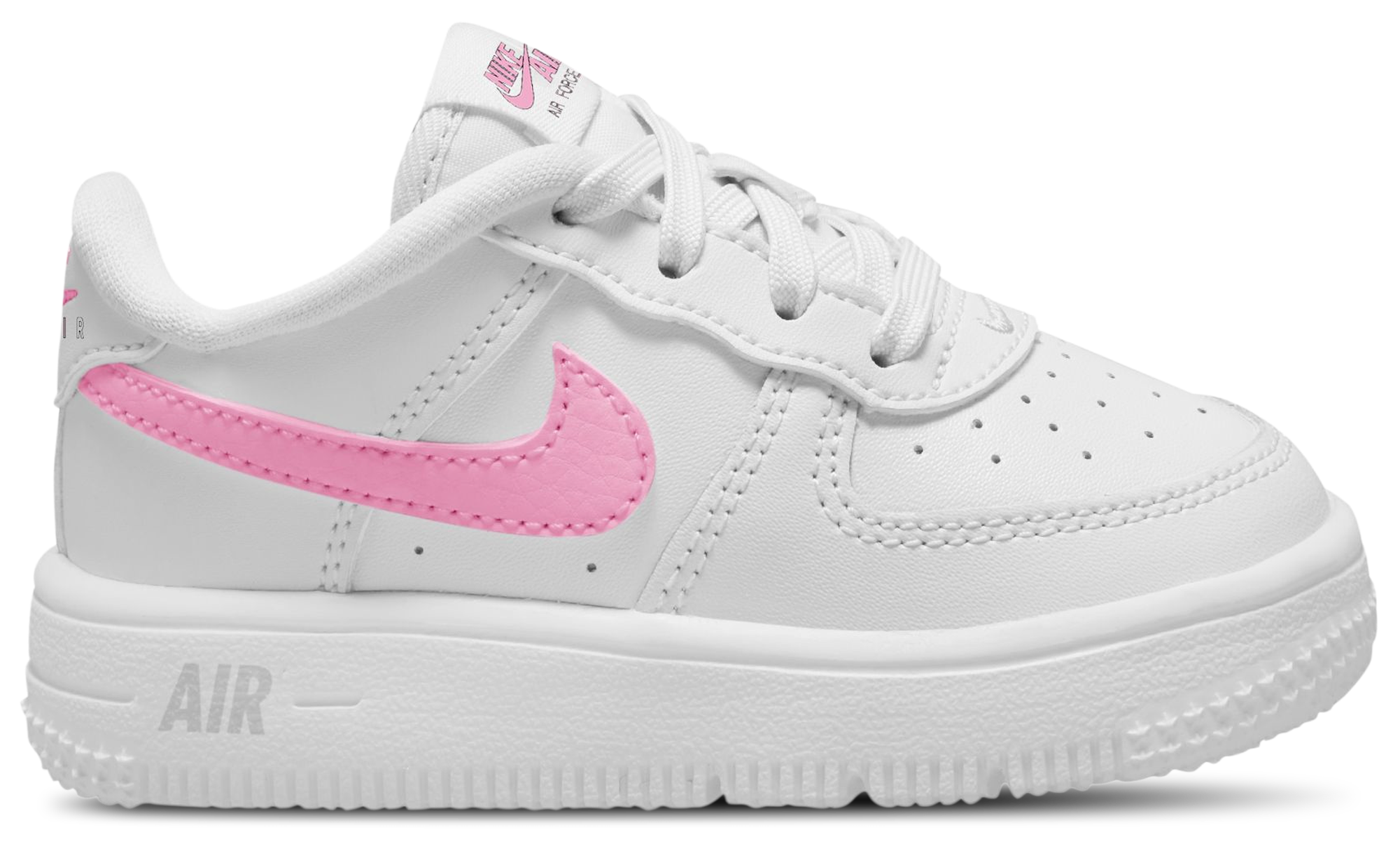 Nike Air Force 1 Low Lace 童款 - White/Pink - Image 1