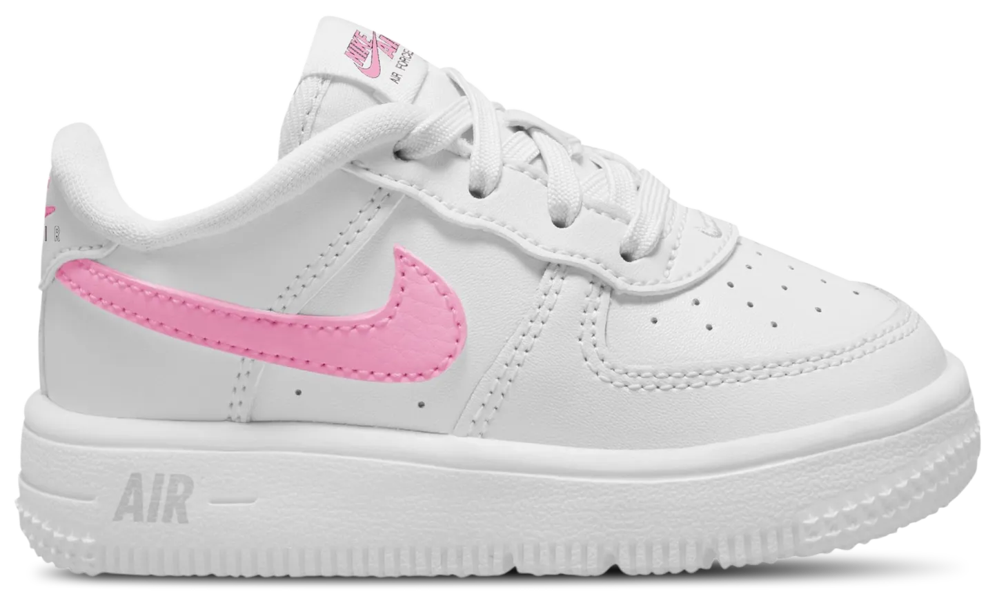 Nike Air Force 1 Low Lace 童款 - White/Pink - Image 1