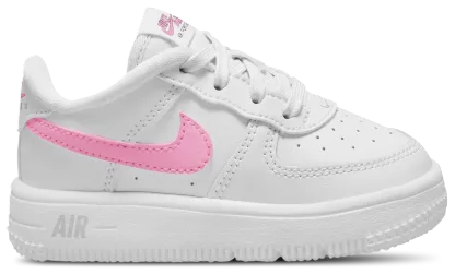 Nike Air Force 1 Low Lace 童款 - White/Pink - Image 1
