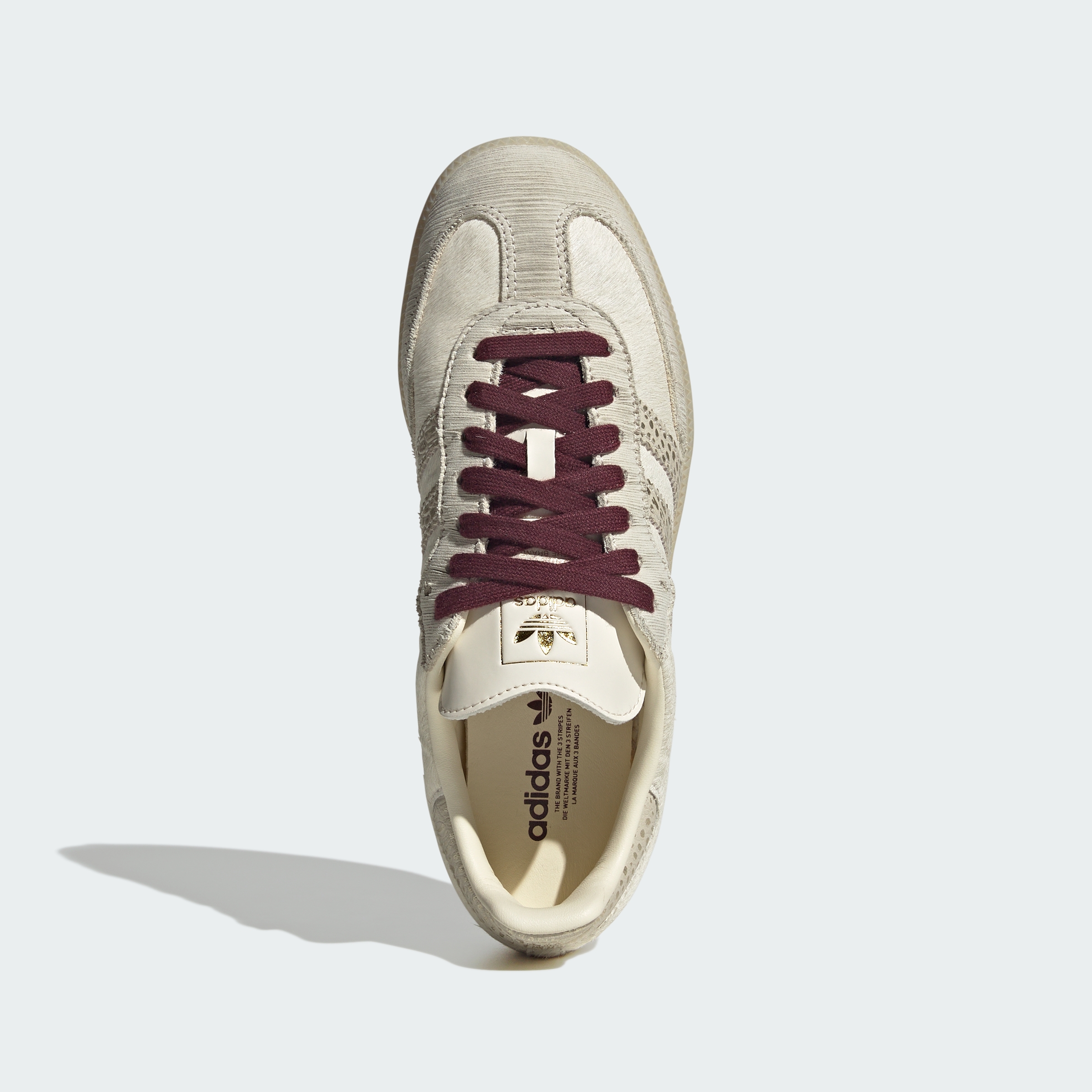 adidas SAMBA OG SHOES - Cream White / Cream White / Maroon - View 2