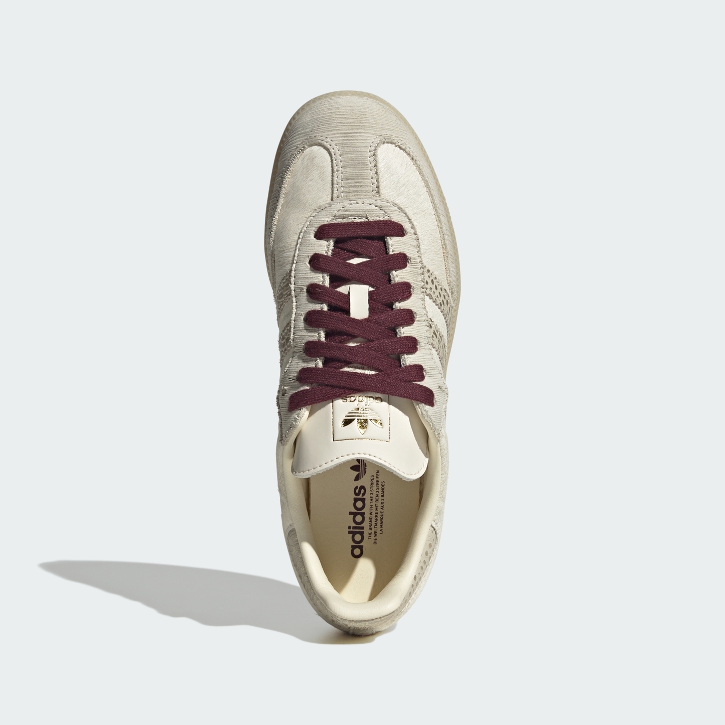 adidas SAMBA OG SHOES - Cream White / Cream White / Maroon - View 2