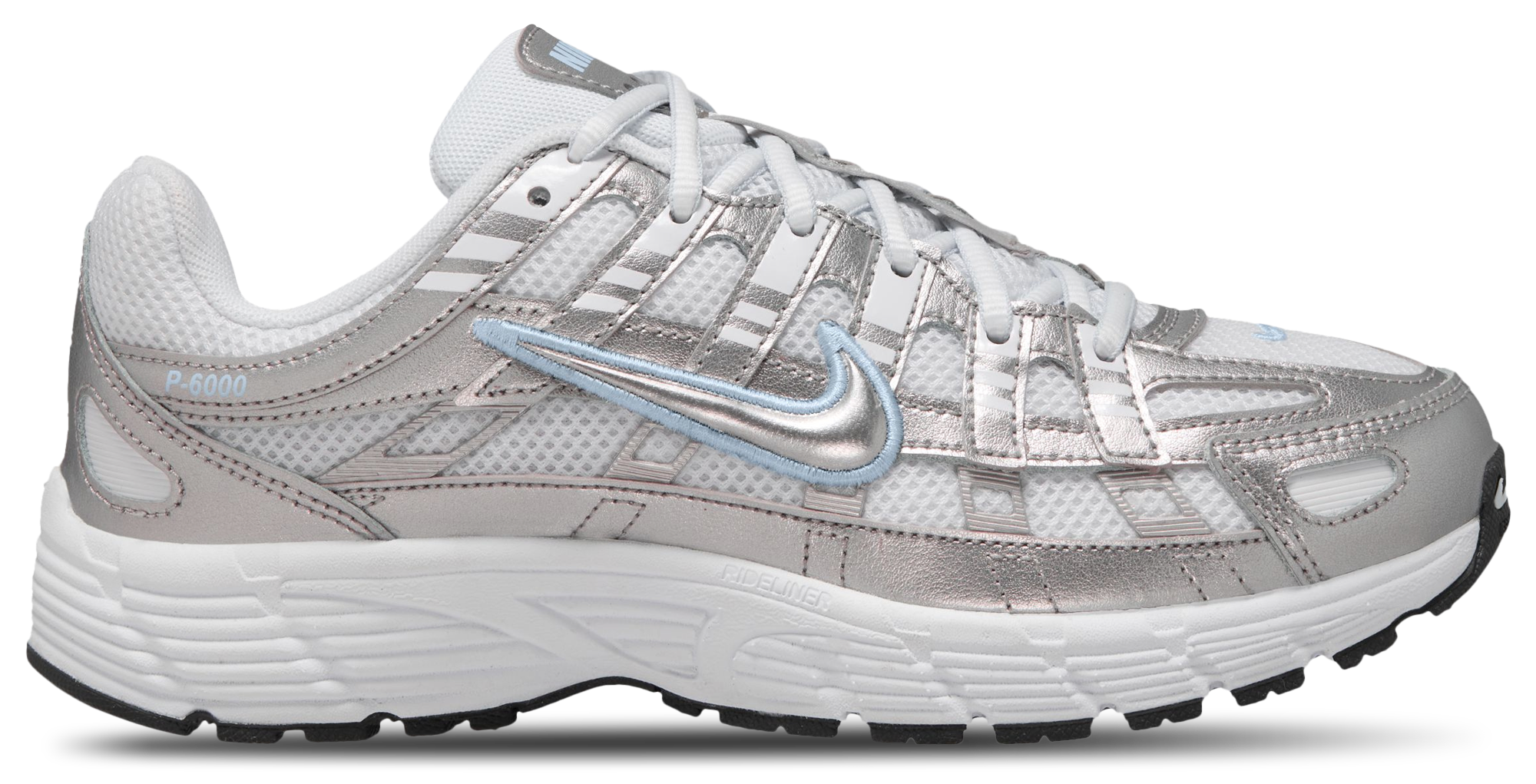 Nike P-6000 童款 - Metallic Silver/Blue/White - Image 1