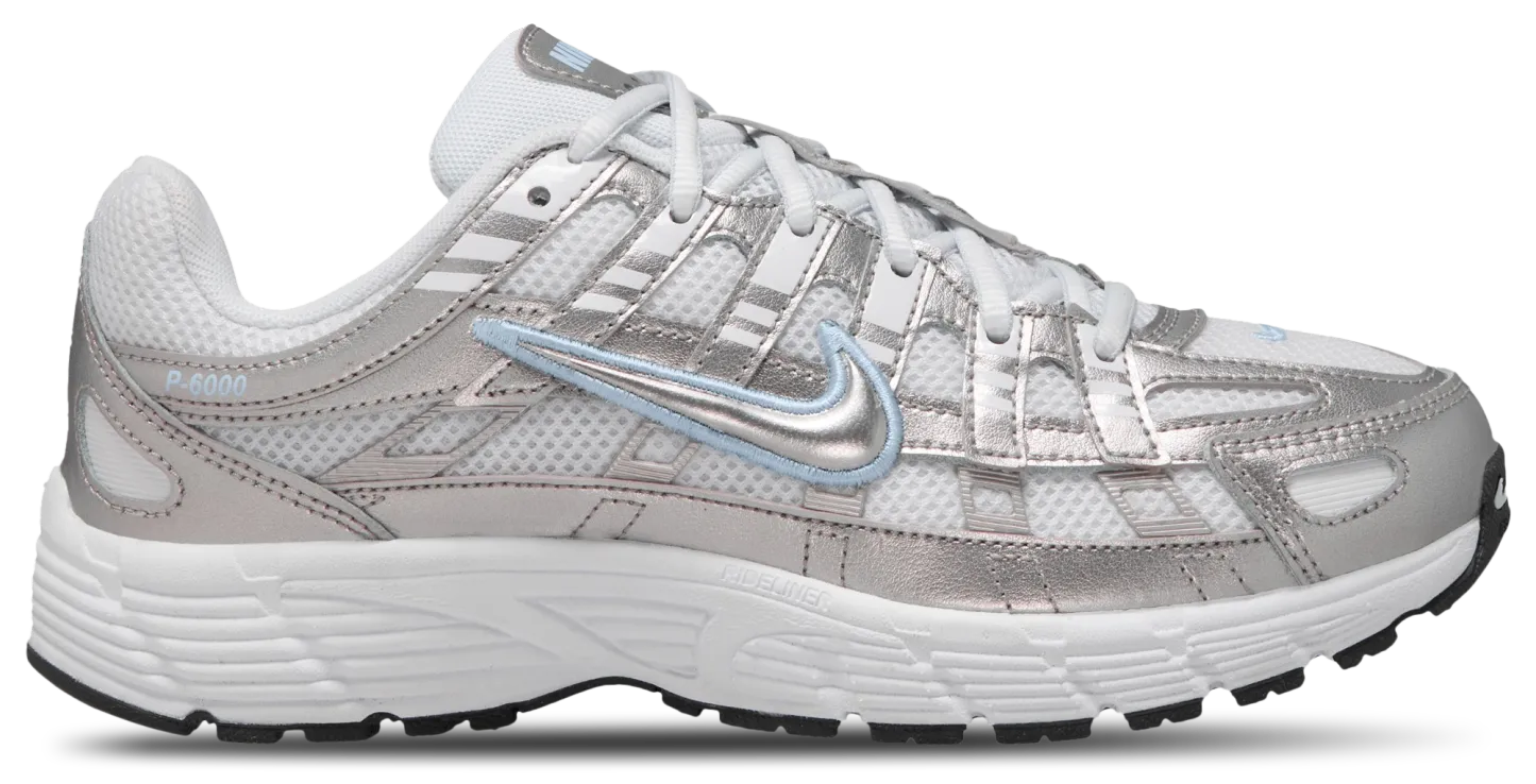 Nike P-6000 童款 - Metallic Silver/Blue/White - Image 1