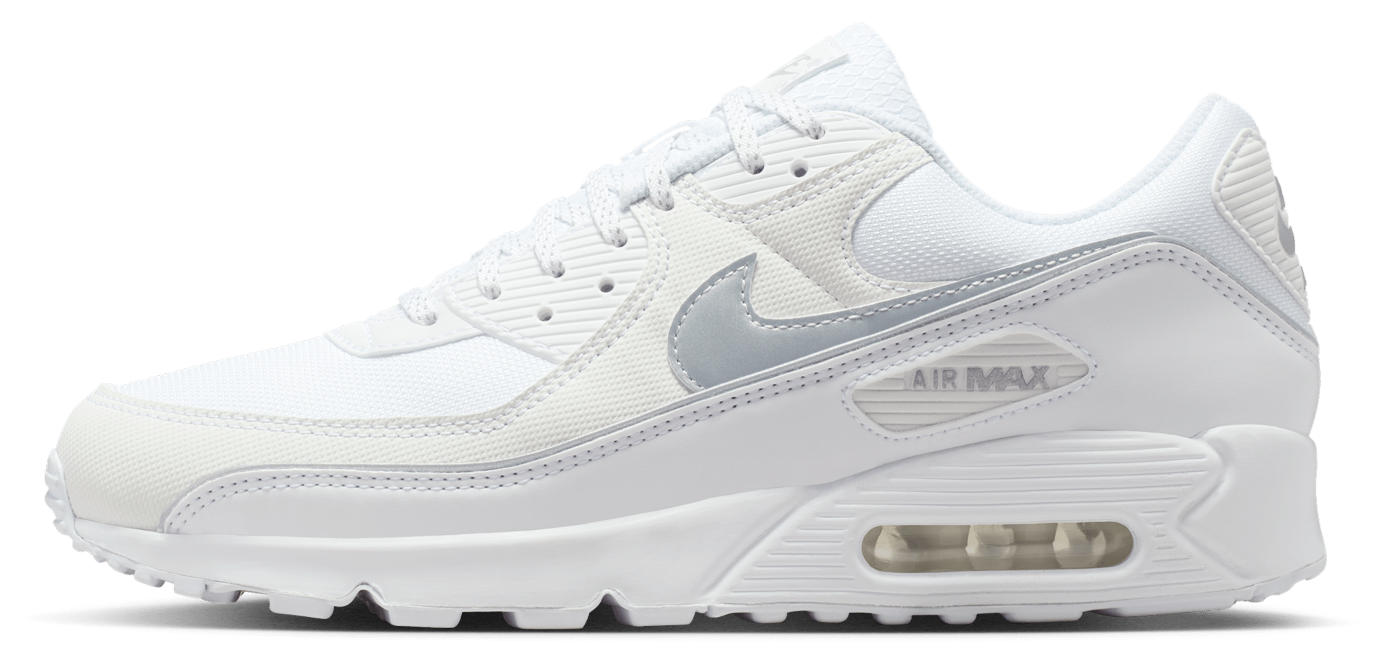 Nike Air Max 90 Prm Reflect - White/Mtlc Silver/White - Image 2