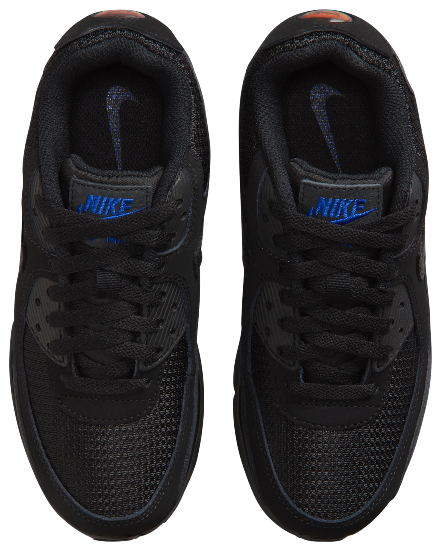 Nike Air Max 90 FL1 童款 - Black/Dk Smoke Gray/Old Royal - Image 4