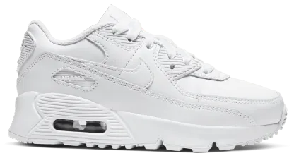 Nike Air Max 90 童款 - White/White/Metallic Silver - Image 1