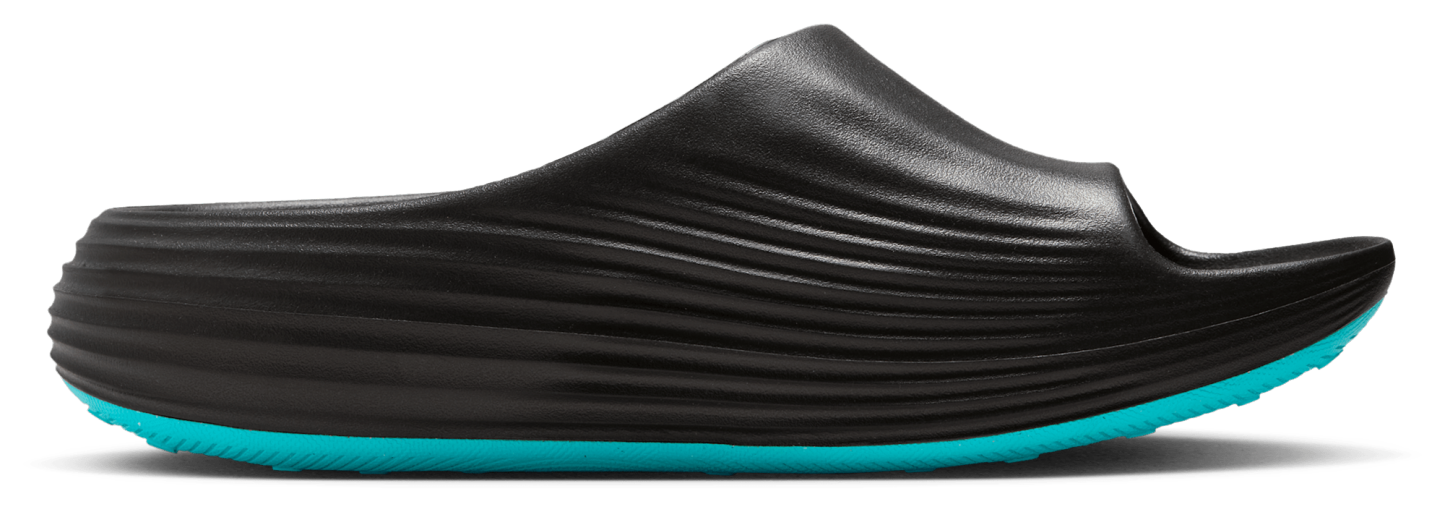Nike Reactx Rejuven8 Slides - Black/Gamma Blue/Metallic Silver - Image 1