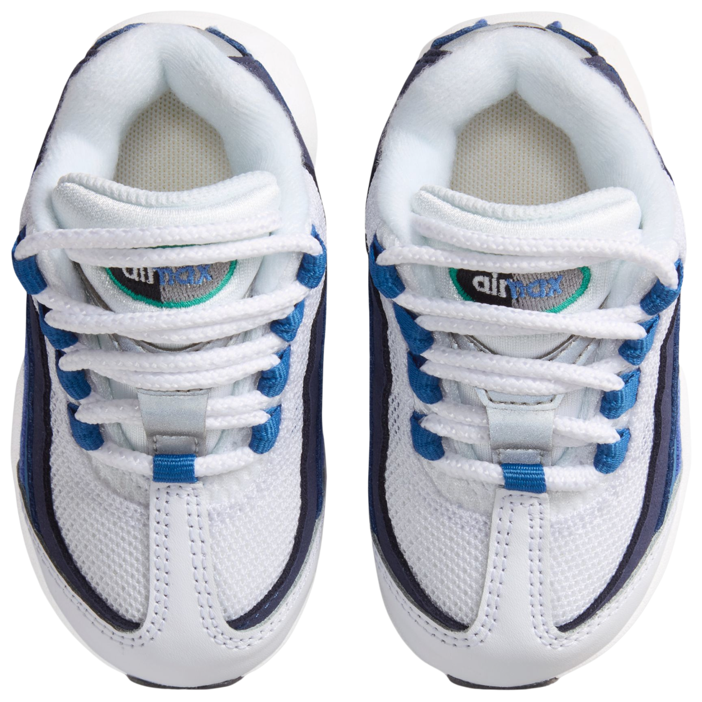 Nike Air Max 95 PRM Emerald 童款 - White/Emerald Green/Lake Blue - Image 4