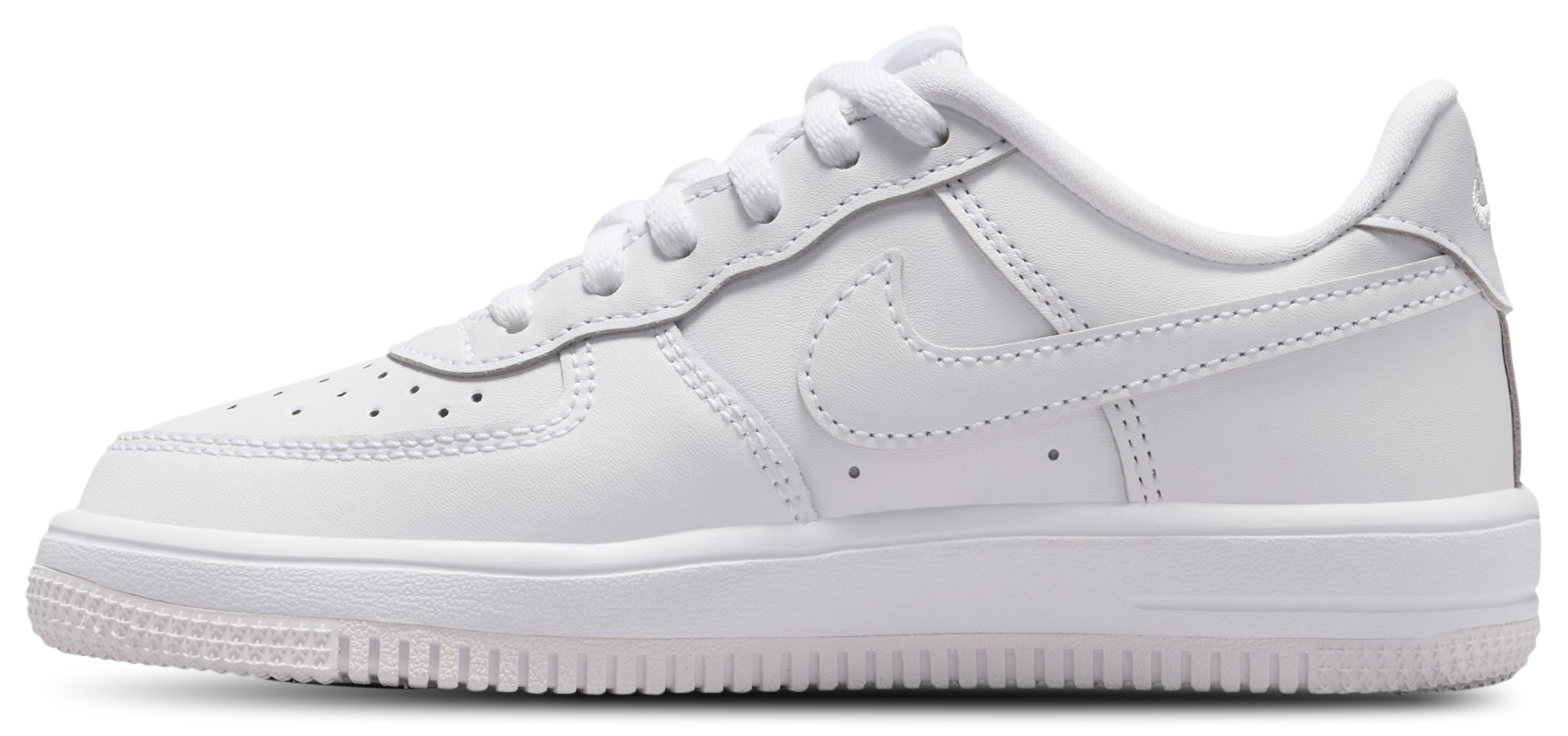 Nike Air Force 1 Low Lace 童款 - White/White - Image 2