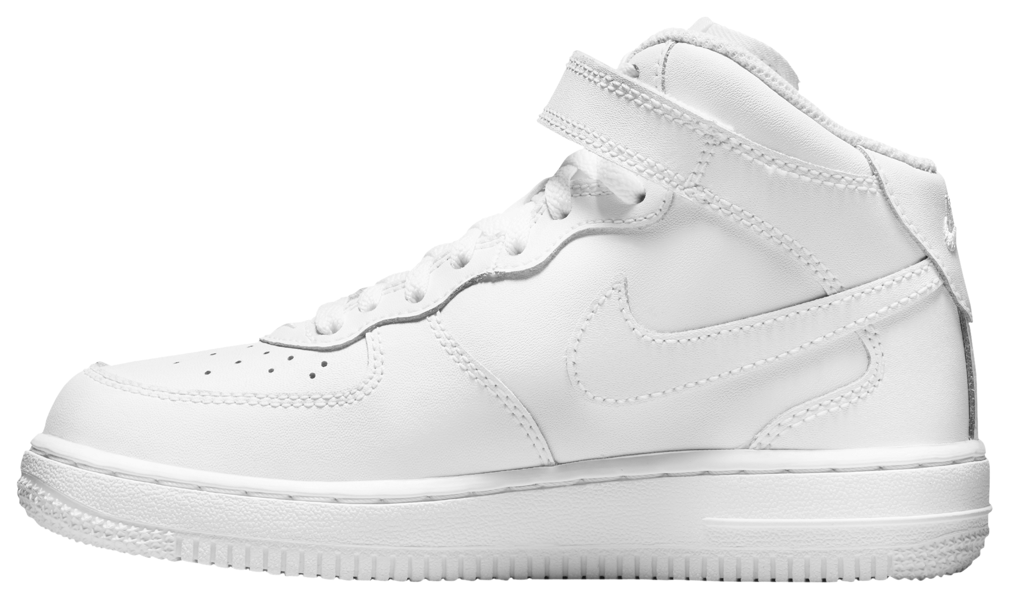 Nike Air Force 1 Mid LE 童款 - White/White/White - Image 2