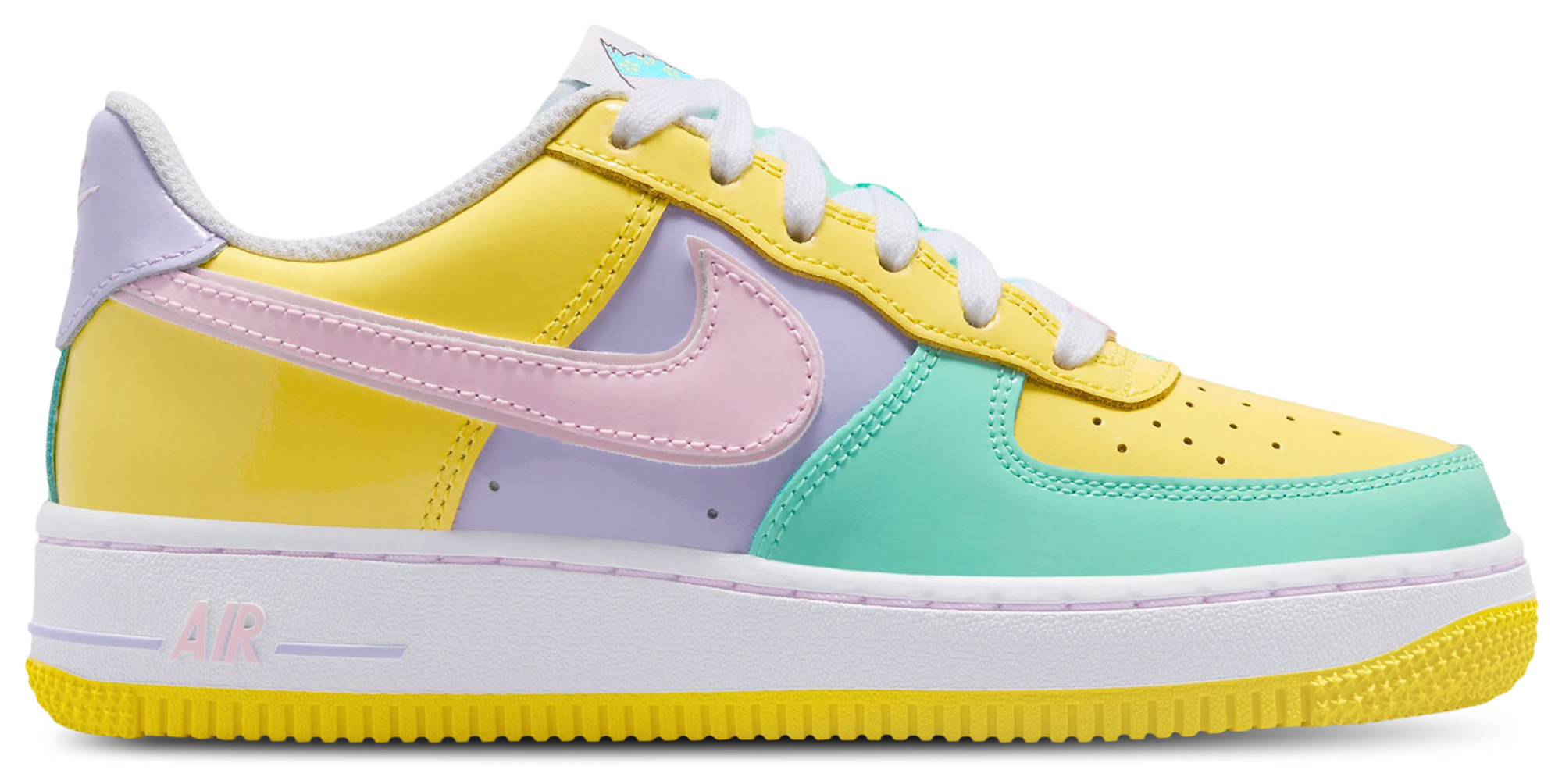 Nike Air Force 1 童款 - Yellow Pulse/Pink Foam/Emerald Rise - Image 1