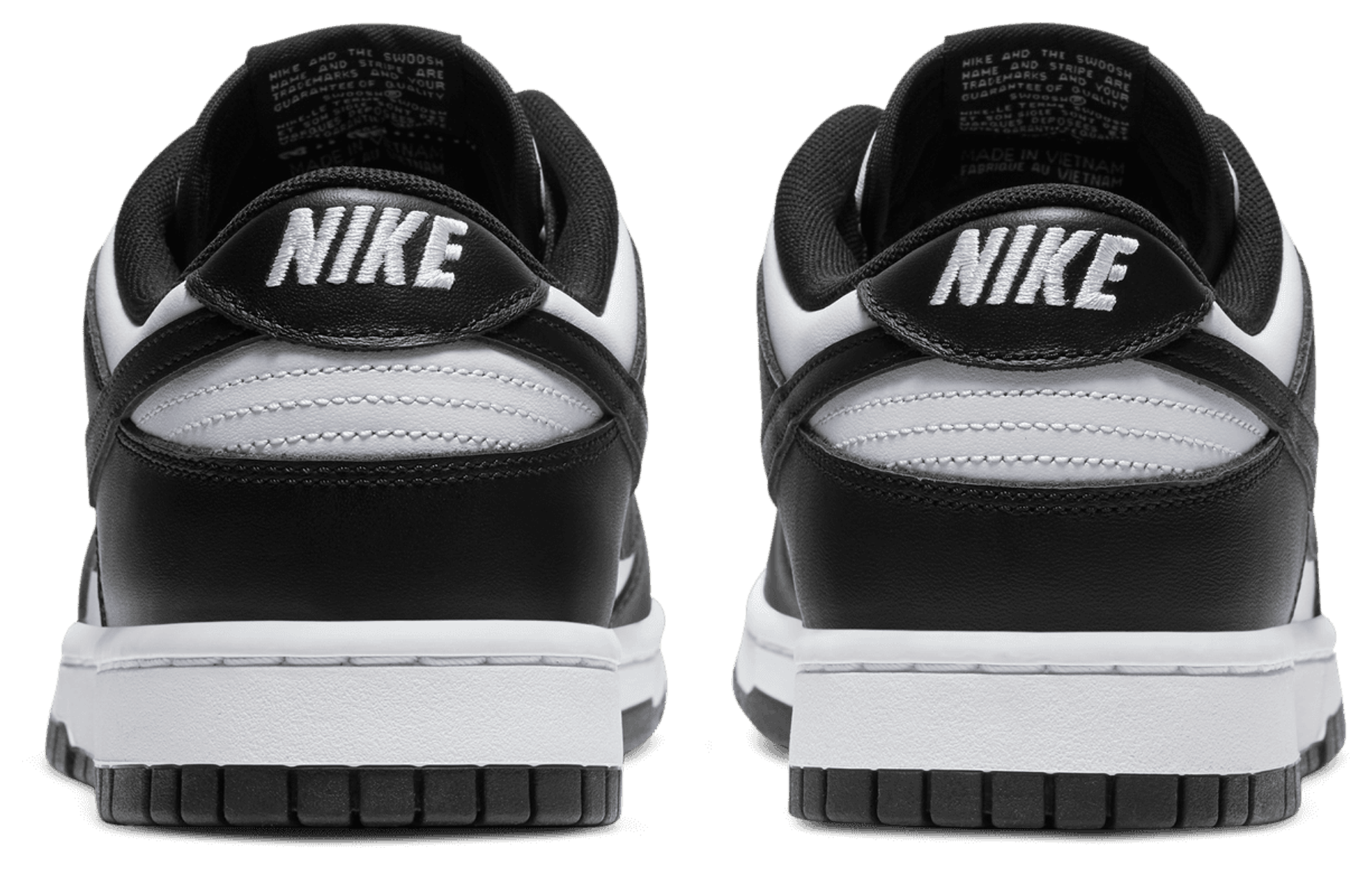 Nike Dunk Low Retro - White/White/Black - Image 3